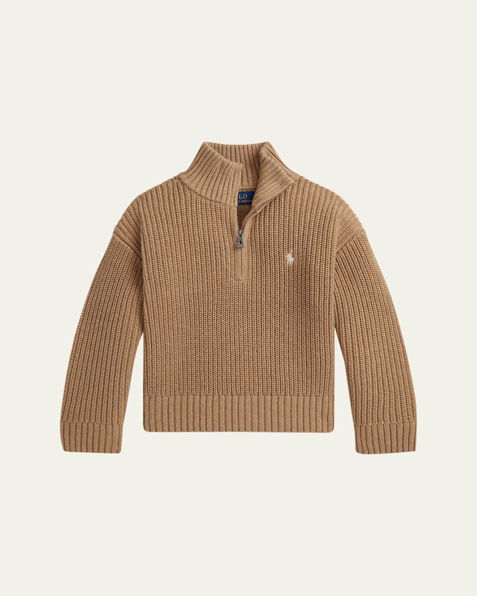 Girl's Cotton Knit Mock-Neck Sweater, Size S-XL